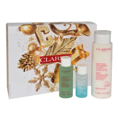 Clarins Zestaw Mleczko do demakija�u Velvet + Instant Eye Make-Up Remover + Purifying Toning Lotion)