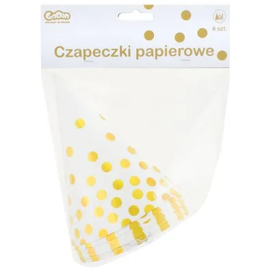 Godan Czapeczka karnawa�owa papierowa w groszki 6 szt.