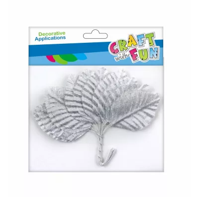 Craft with Fun Listki srebrne na druciku 5.5 cm