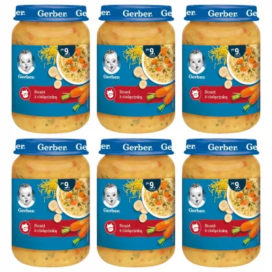 Gerber Zupka ros z cielcink dla niemowlt po 9 miesicu zgrzewka 6 x 190 g