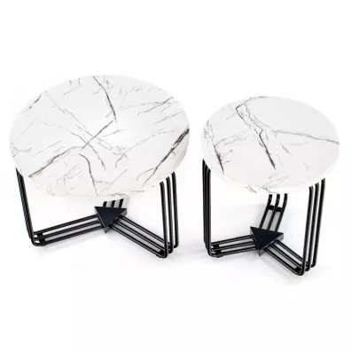 Halmar Stolik kawowy Antica White Marble 55 cm