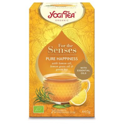 Yogi Tea Herbatka dla zmysłów szczęście z zieloną herbatą i olejkami eterycznymi (for the senses pure happiness) 44 g Bio