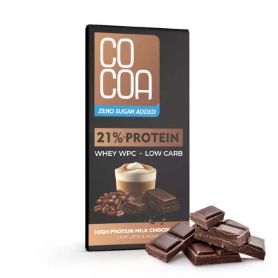 Cocoa Czekolada mleczna proteinowa latte z biakiem WPC bez dodatku cukrw 65 g