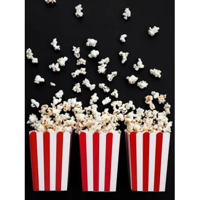 PartyDeco Pudeka na popcorn 7 x 7 x 12,5cm 6 szt.