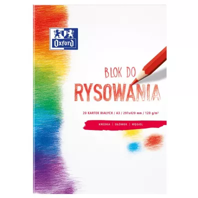 Oxford Blok rysunkowy A3 bia�y 20 kartek