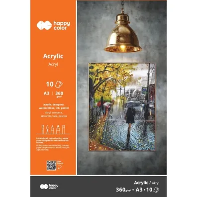 Blok do akrylu Art. A3 360g. 10ark. Happy Color