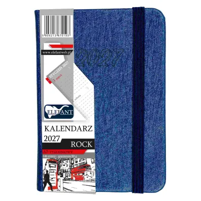 Kalendarz 2027 Rock A7 tygodniowy szafirowy