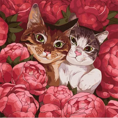 Ideyka Malowanie po numerach - Puszy�ci przyjaciele 40x40cm