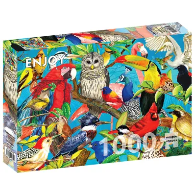 Puzzle 1000 el. Kolorowe ptaki Enjoy