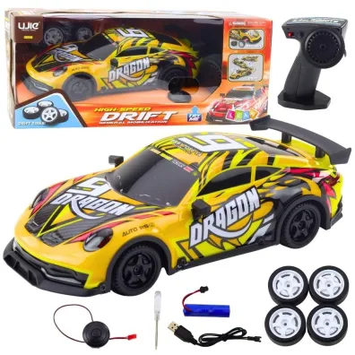 Auto sportowe R/C pod�wietlana karoseria ��te LeanToys