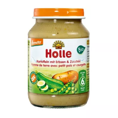 Holle Obiadek ziemniak - groszek - cukinia bez dodatku cukrw bezglutenowy od 6 miesica demeter (soik) 190 g Bio