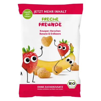 Erdbar Chrupki kukurydziane bananowo - truskawkowe od 1. roku 30 g Bio