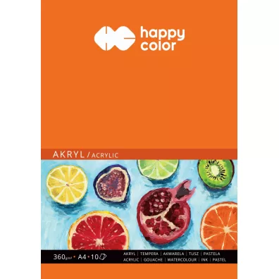 Happy Color Blok do akrylu ART bia�y A4 360g 10 kartek