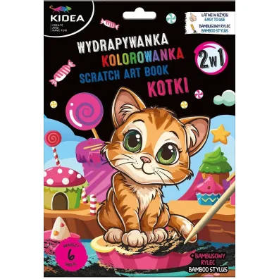 Wydrapywanka z kolorowank� 2w1 Kotki