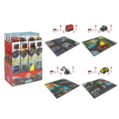 CITY Dywan z pojazdem, 4 rodzaje Dickie Toys