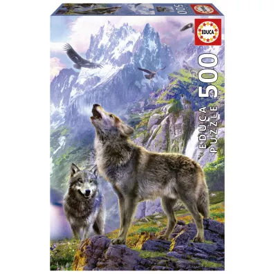 Puzzle 500 el. Wilki w g�rach Educa