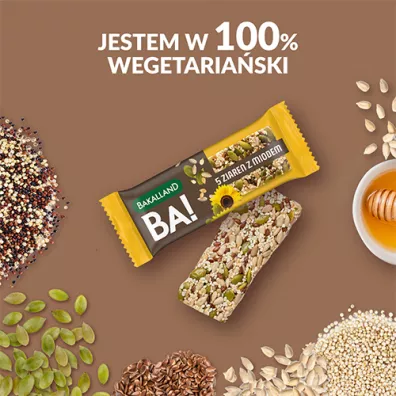 Bakalland Ba! Baton zboowy 5 ziaren z miodem 40 g