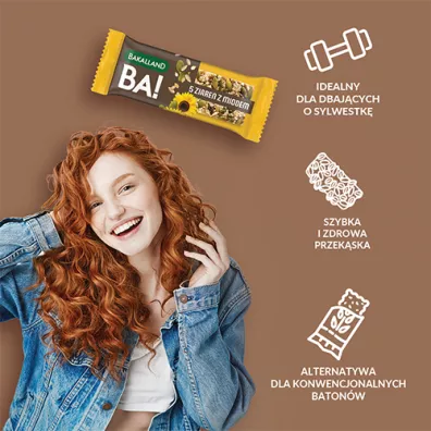 Bakalland Ba! Baton zboowy 5 ziaren z miodem 40 g