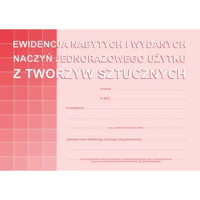 Michalczyk i Prokop Ewidencja nabytych i wydanych naczy� jednorazowego u�ytku z tworzyw sztucznych