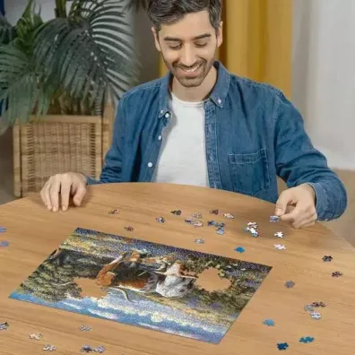 Puzzle 2D 500 el. Krowy d�ugorogie Ravensburger
