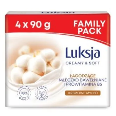 Luksja Myd�o w kostce Creamy&soft Mleczko Bawe�niane I Prowitamina B5 4 x 90 g