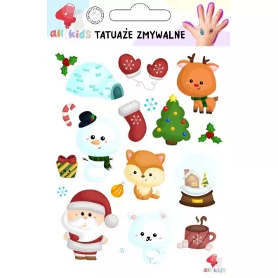Tatua�e zmywalne dla dzieci Bo�e Narodzenie 5 All4Kids