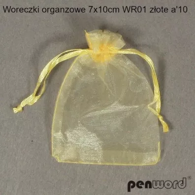 Penword Woreczki organzowe z�ote 7x10cm