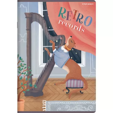 Top-2000 Zeszyt Bookworm/Retro A5 Linia, podwjna kolorowa 32 kartki