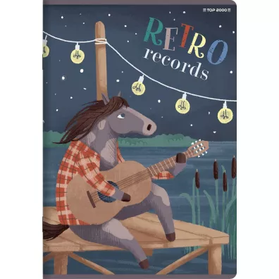 Top-2000 Zeszyt Bookworm/Retro A5 Linia, podwjna kolorowa 32 kartki
