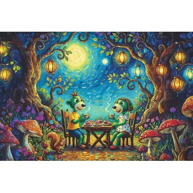 Puzzle Spotkanie w kawiarni 100 el. Inspired By Art Rodzina Treflik�w 16561