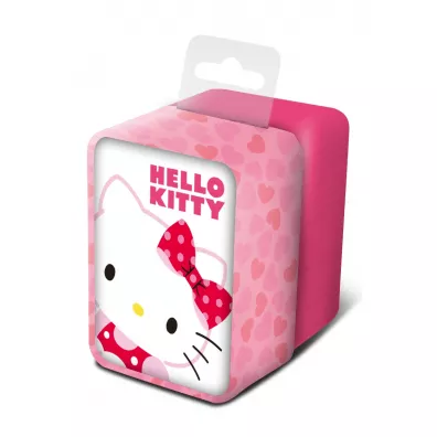 Zegarek analogowy z rowym paskiem w metalowym opakowniu Hello Kitty HK50028