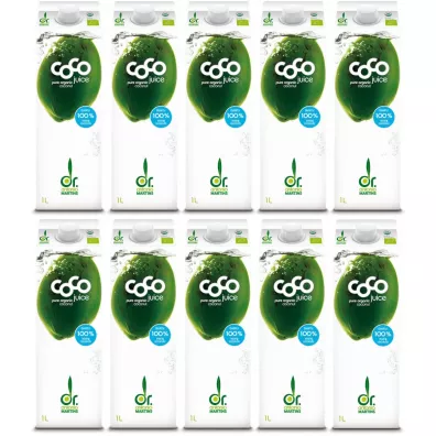 Coco Dr. Martins Woda kokosowa naturalna Zestaw 10 x 1 l Bio