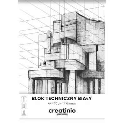 Top-2000 Blok techniczny Creatinio A4 bia�y G�adka 10 kartek