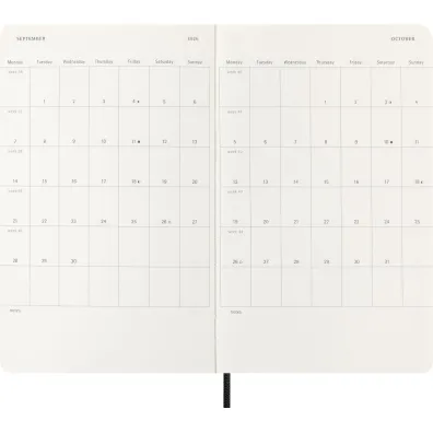 Kalendarz 2026 12M Moleskine L dzienny mi�kka oprawa czarny 13x21cm