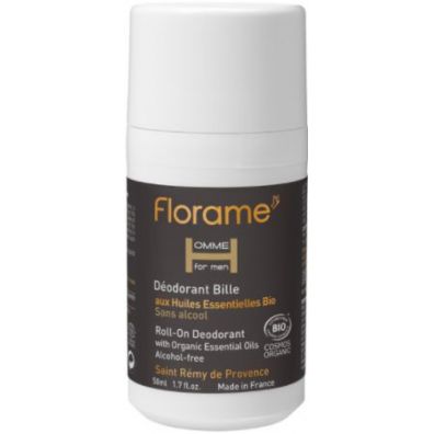 Florame Dezodorant Roll ON z olejkami eterycznymi dla mczyzn Homme 50 ml