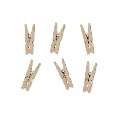 PartyDeco Klamerki drewniane naturalne drewno 20 szt.