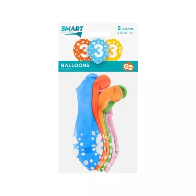 Godan Balony cyfra 3 mix 30cm