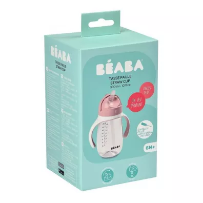Beaba Butelka-kubek niekapek tritanowa ze somk Old pink 300 ml
