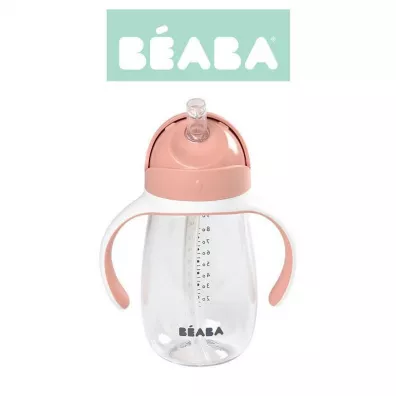Beaba Butelka-kubek niekapek tritanowa ze somk Old pink 300 ml