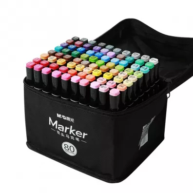 M&G Marker artystyczny alkoholowy, dwustronny, 3,2 mm; 6,2 mm, zestaw 80 kolor�w 80 szt.