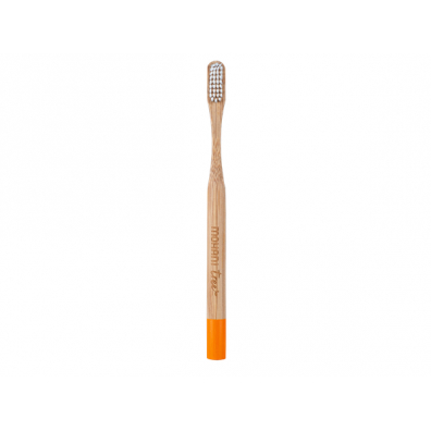 Mohani Szczoteczka do zębów bambusowa pomarańczowa włosie miękkie
