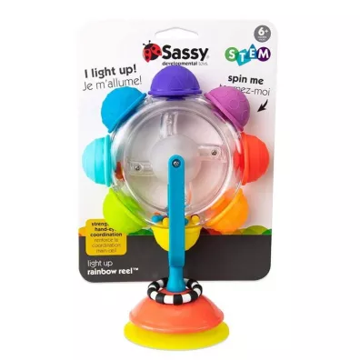 Sassy �wiec�cy ko�owrotek, zabawka sensoryczna, t�czowy, 6 m+