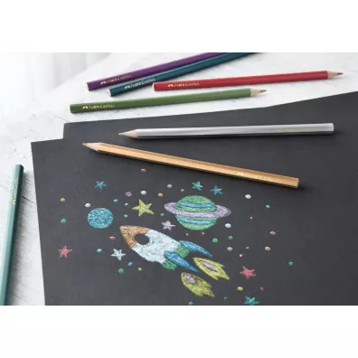 Faber-Castell Kredki o��wkowe metaliczne sze�ciok�tne 10 szt.