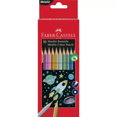 Faber-Castell Kredki o��wkowe metaliczne sze�ciok�tne 10 szt.