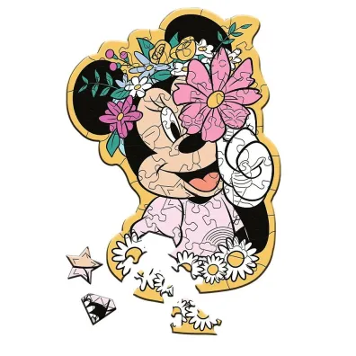 Puzzle drewniane 50 el. W �wiecie Minnie Trefl