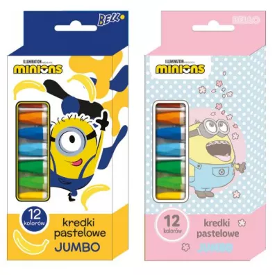 Beniamin Kredki pastelowe Jumbo Minionki 12 szt.