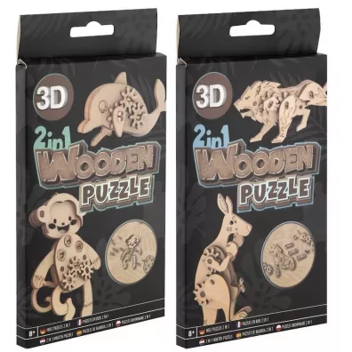 Puzzle drewniane 3D 2w1 Grafix