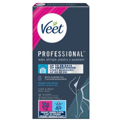 Veet Easy-Gel plastry z woskiem skra wraliwa 12 szt.