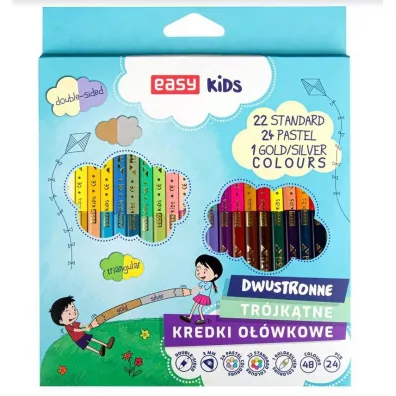 Easy Stationery Kredki dwustronne tr�jk�tne 48 kolor�w 24 szt.