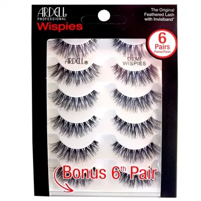 Ardell Demi Wispies 6-Pack sztuczne rzsy na pasku Black 6 szt.